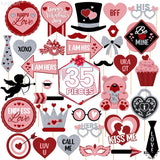 , Red Valentines Photo Props - Pack Of 35 | Red Valentines Day Photo Props For Valentines Decorations | Valentines Day Props For Photography | Valentine Props For Valentines Day Decorations