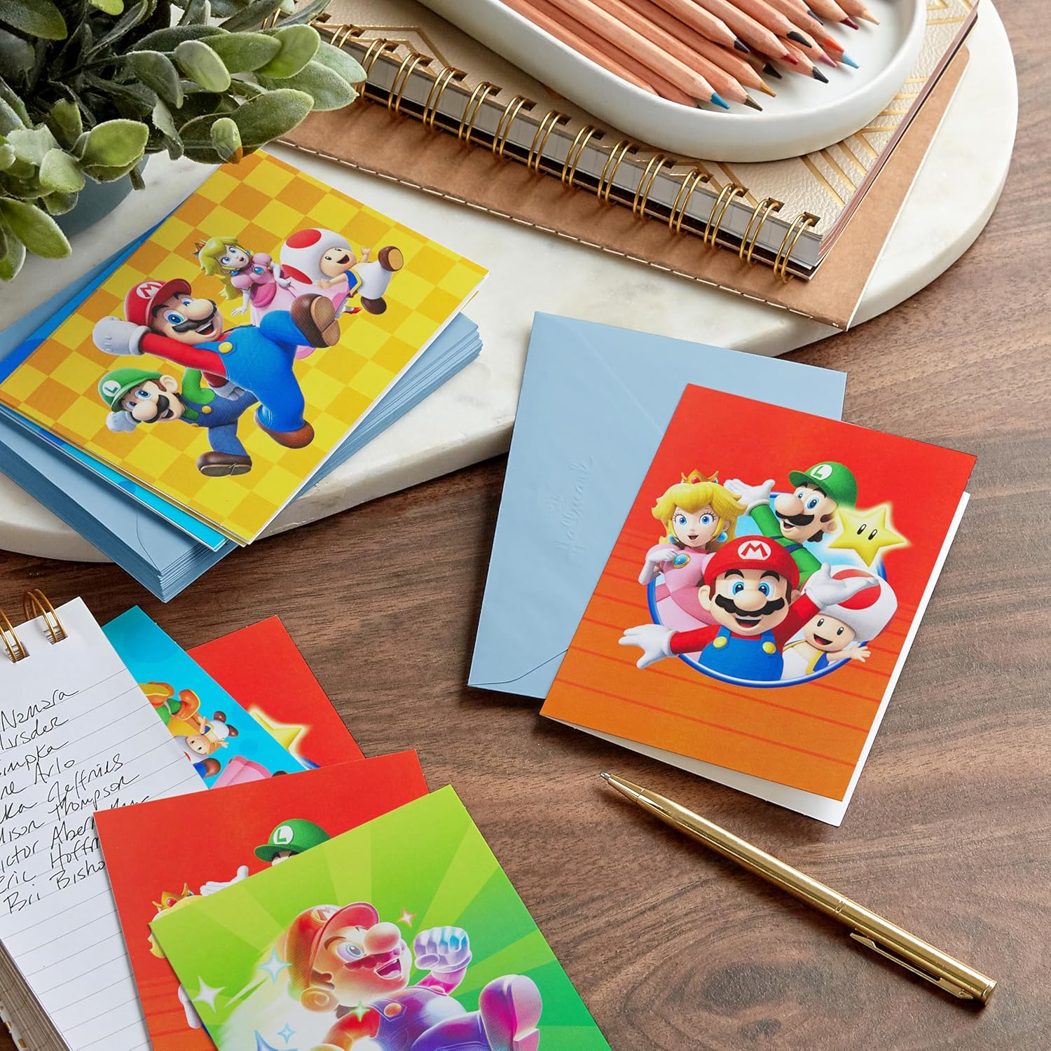 Hallmark Nintendo Super Mario Bros. Valentine's Day Cards (12 Blank Cards with Envelopes) for Birthdays, Back to School, Any Occasion