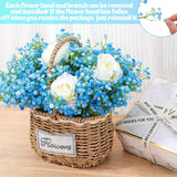 24 Pcs Blue Fake Baby Breath Artificial Flowers 20.5 Inch Real Touch Gypsophila For Wedding Bouquet Party Decor Faux Floral Arrangements Home Garden Centerpieces