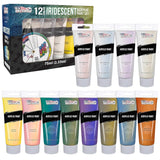 12-Color Iridescent Acrylic Paint Set Large 75Ml Tubes - Luminescent, Chameleon, Color-Shifting Pearl Colors, Crafting Paints - Iridescent Paint Acrylics For Canvas, Wood, Rock, Paper
