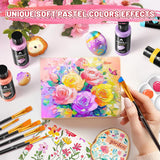 64 Pcs Pastel Acrylic Paint Set With 12 Brushes, 2 Knives & Palette, 48 Colors (2Oz/60Ml) - For Adults, Artists & Beginners - Canvas Ceramic Rock Wood Egg Painting Kit