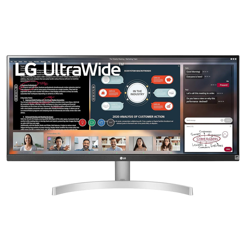 29Wn600-W 29" 21:9 Ultrawide Wfhd Ips Hdr10 Monitor With Freesync, Silver