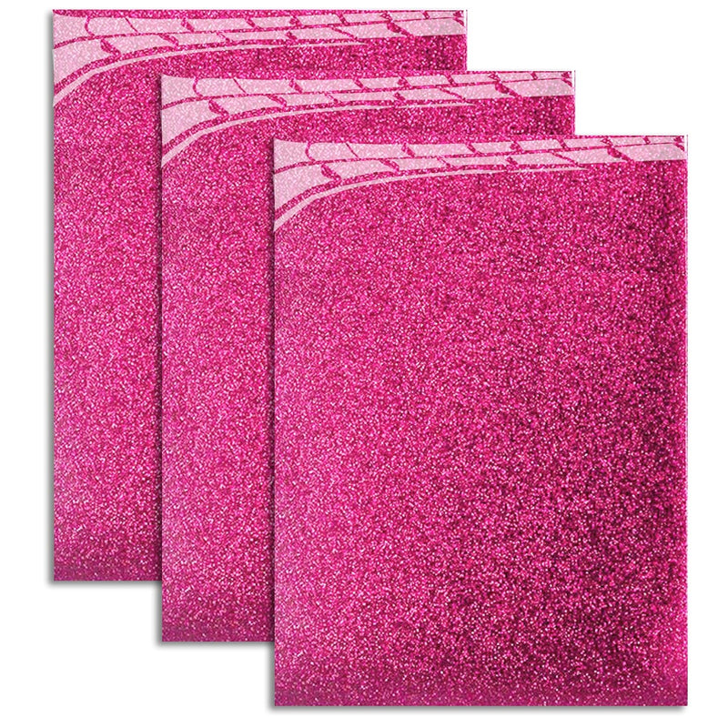 Glitter Pink Heat Transfer Vinyl, Glitter Iron On Vinyl 10" X 12" Inches Sheet