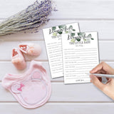 Greenery Prayers For The Little Baby Baby Shower Games, 25 Eucalyptus Gender Neutral Cards, Gender Reveal Party Game Set For Women, Men-A15