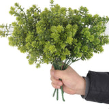 Artificial Flower 6Bundles Outdoor Uv Resistant Plants Shrubs Boxwood Plastic Leaves Fake Bushes Greenery For Farmhouse Home Kitchen Window Box Patio Yard Indoor Garden Office Wedding Decor(Green)