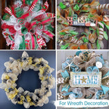 4 Roll 10 Inch Red Striped Decorative Mesh Ribbon Rolls, Fabric Mesh With Foil For Wreaths Front Door Decor Christmas Festival Party Accessories Party Decoration Supplies (10Yds/Roll