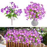 Fake Plants 15.7" Plastic Flowers For Outdoors Artificial Azalea Flowers Fake Flowers Artificial Plants Outdoor Spring Flowers Artificial For Decoration Fake Plants For Outside (Purple 4Pcs