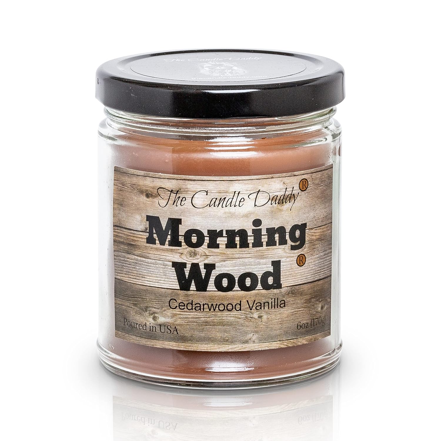 Morning Wood - Cedarwood Vanilla Scent - Funny 6 Oz Jar Candle- 40 Hour Burn Time - Poured In Small Batches In The Usa