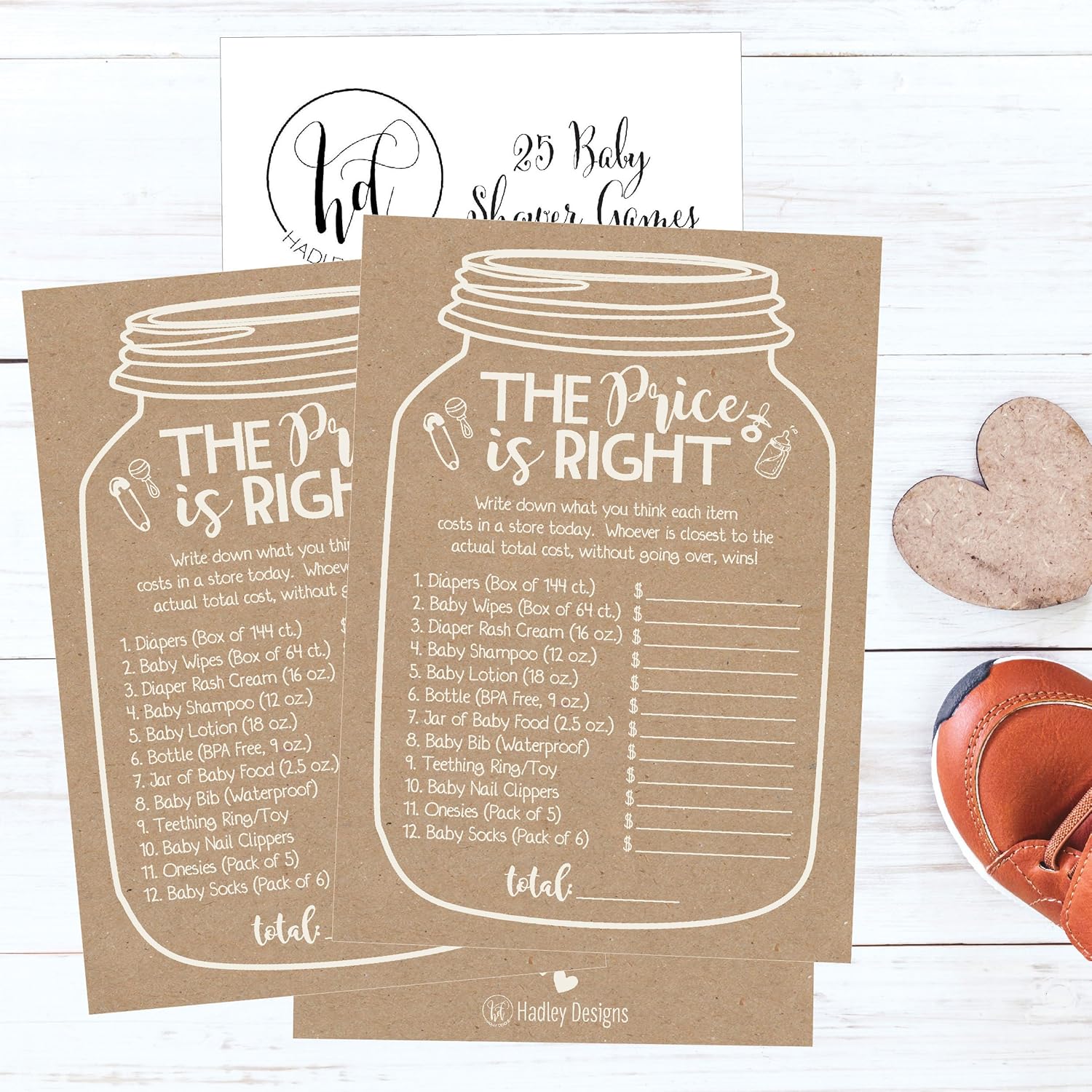 Baby Shower Games For 25 Guests - Kraft The Price Is Right Baby Shower Game, Babyshower Games Boy Girl Gender Neutral, Guess The Price Gender Reveal Game, Made In Usa