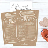 Baby Shower Games For 25 Guests - Kraft The Price Is Right Baby Shower Game, Babyshower Games Boy Girl Gender Neutral, Guess The Price Gender Reveal Game, Made In Usa