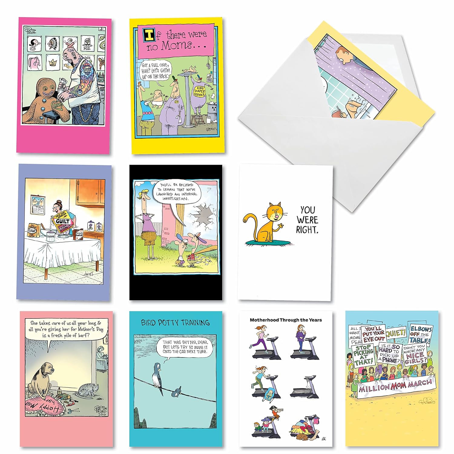 - 10 Assorted Funny Mother'S Day Cards Bulk Box Set W/Envelopes - Humor For Mom, Grandmother, Daughter, Stepmom - Variety Pack (1 Each Of 10 Designs) - Mom Messages Ac9184Mdg-B1X10