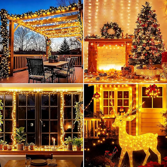 2 Pack 140FT 400 LED Battery Operated Fairy String Lights with Remote & Timer