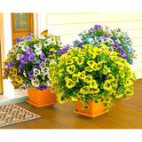 Artificial Flowers For Outdoors Fake Plants, 12Pcs Fake Flowers Artificial Plants Outdoor Uv Resistant,Silk Faux Flowers Shrubs Greenery Plants For Porch Garden Patio Window Box Decor