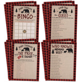 Lumberjack Boy Baby Shower Games, Bingo, Find The Guest, The Price Is Right, Who Knows Mommy Best, 25 Games Each