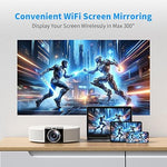 2024 4K Mini Projector, 20000L, 1080P, 5G WiFi, Bluetooth, Free Tripod