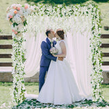 6Pcs Wisteria Garland Artificial Flowers Garland Fake Hanging Wisteria Vines Rattan Silk Hanging Flower Vines For Home Garden Outdoor Wedding Arch Party Ceremony Total 35.4Ft (White)