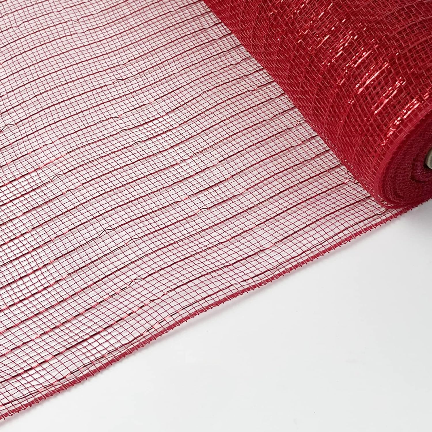 4 Roll Christmas Poly Mesh Ribbon, Red White Green Wired Edge Ribbon 10 Inch X 30 Feet Poly Deco Mesh Ribbon For Christmas Holiday Craft Wreaths Decorating