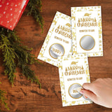 3.5"X2.1" Merry Christmas Scratch Cards - Golden Santa Hat Scratch To Win Game Cards - 40 Xmas Lottery Game For Xmas Parties,Family Gatherings,Increase The Game Atmosphere Prizes Activity - A06