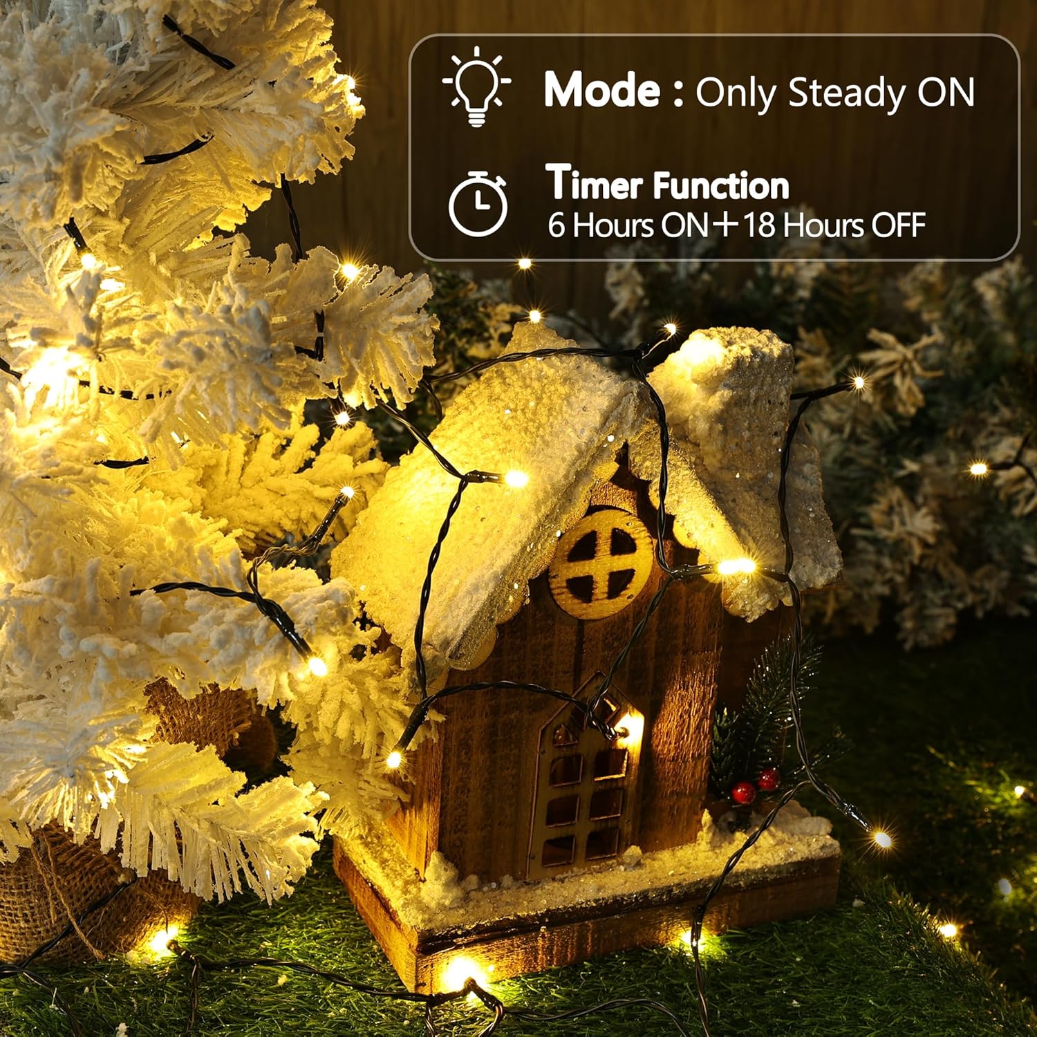 Battery Operated Christmas Lights - 2 Pack Total 16Ft 50Leds Battery String Lights With Timer For Home, Garden, Party, H