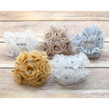72Pc Artificial Organza Rhinestone Craft Flower For Home Craft Decor Diy Wedding Bridal Veil Headband Dress Cake Topper Embellishment Scrapbook Favor Corsage Floral Bouquet Arrangement (White)