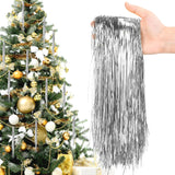 12000 Strands Silver Christmas Strand Tinsel Icicle,19.7" Tinsel Foil Fringes Shiny Icicles Garland Christmas Tree Glitter Hanging Decorations For Indoor Outdoor Home Holiday Party Supplies