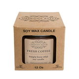 Fresh Coffee Large 12Oz Candle | Freshly Brewed Dark Coffee Fragrance | Warm + Cozy Handcrafted Soy Candle