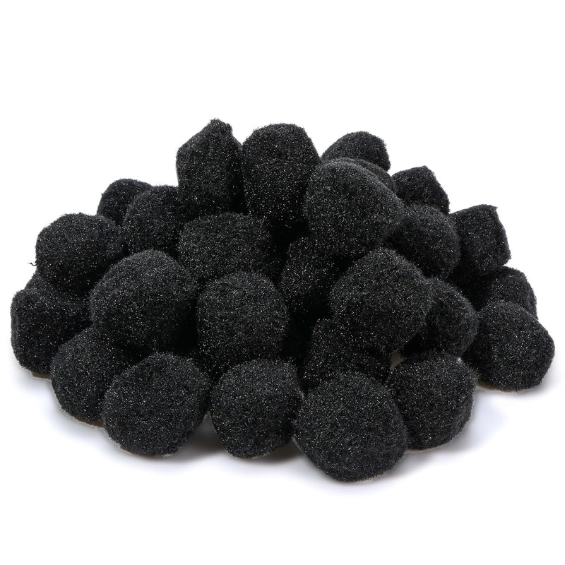 1.5 Inch Black Pom Poms, 50Pcs Large Craft Pompoms Fuzzy Balls For Creative Di