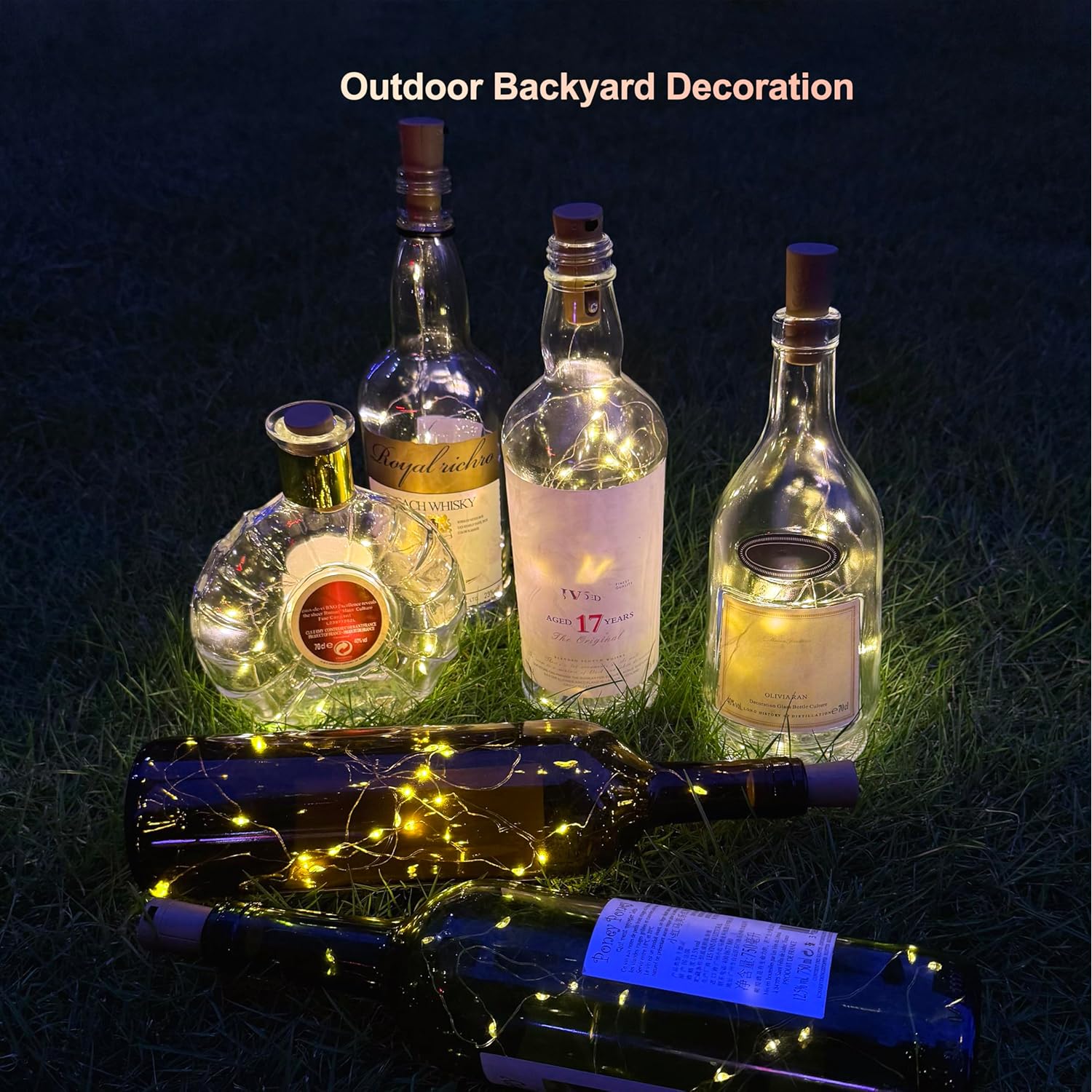 Wine Bottle Lights With Cork, 20-Led 6.56Ft 6-Pack Diy String Light With Battery Up To 120Hrs Work For Party Wedding Chr