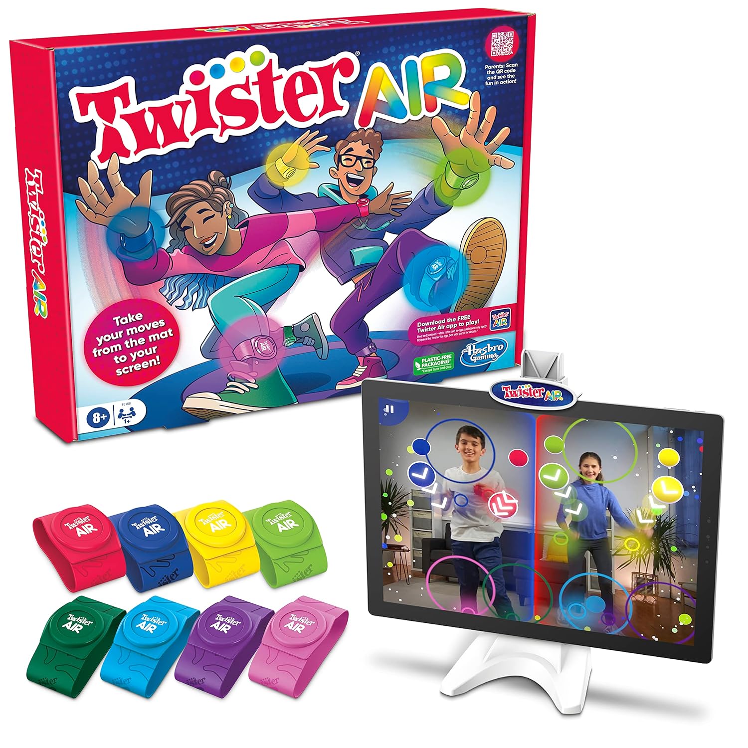 Twister Air Game | Ar App Play Game With Wrist And Ankle Bands | Links To Smart Devices | Active Party Games For Kids And Adults | Ages 8+ | For 1+ Players