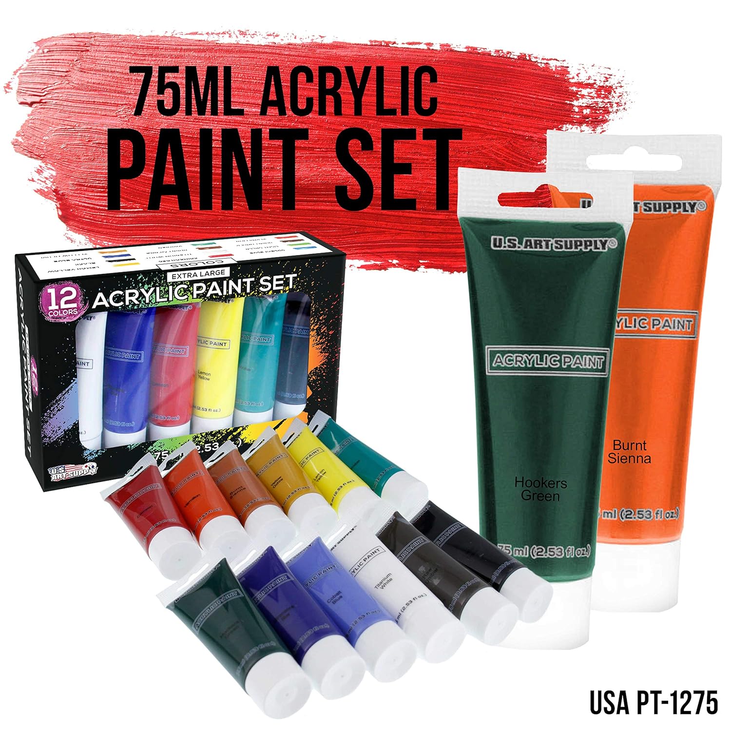 6-Person Wine Sip And Kids Art Painting Party Kit - 6 Easels, 12 Color Acrylic Paint Set, 12 Canvas Panels, 6 Brush Sets, 6 Painting Palettes, 6 Artist Aprons, Enjoy Fun Birthday Party