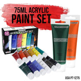 6-Person Wine Sip And Kids Art Painting Party Kit - 6 Easels, 12 Color Acrylic Paint Set, 12 Canvas Panels, 6 Brush Sets, 6 Painting Palettes, 6 Artist Aprons, Enjoy Fun Birthday Party