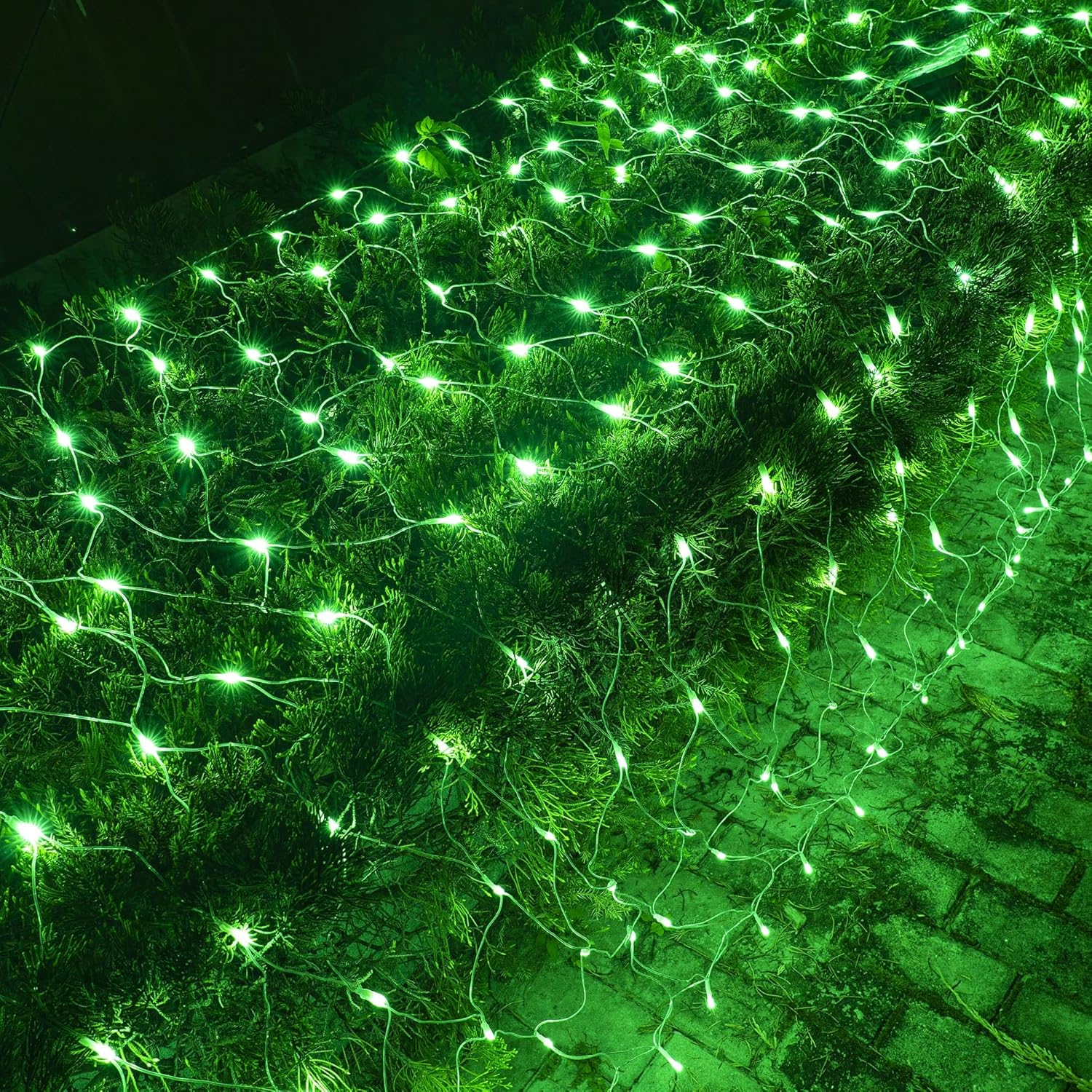 Christmas Net Lights, 360 Led 12Ft X 5 Ft Transparent Wire Waterproof Connectable String Lights With 8 Modes Christmas O