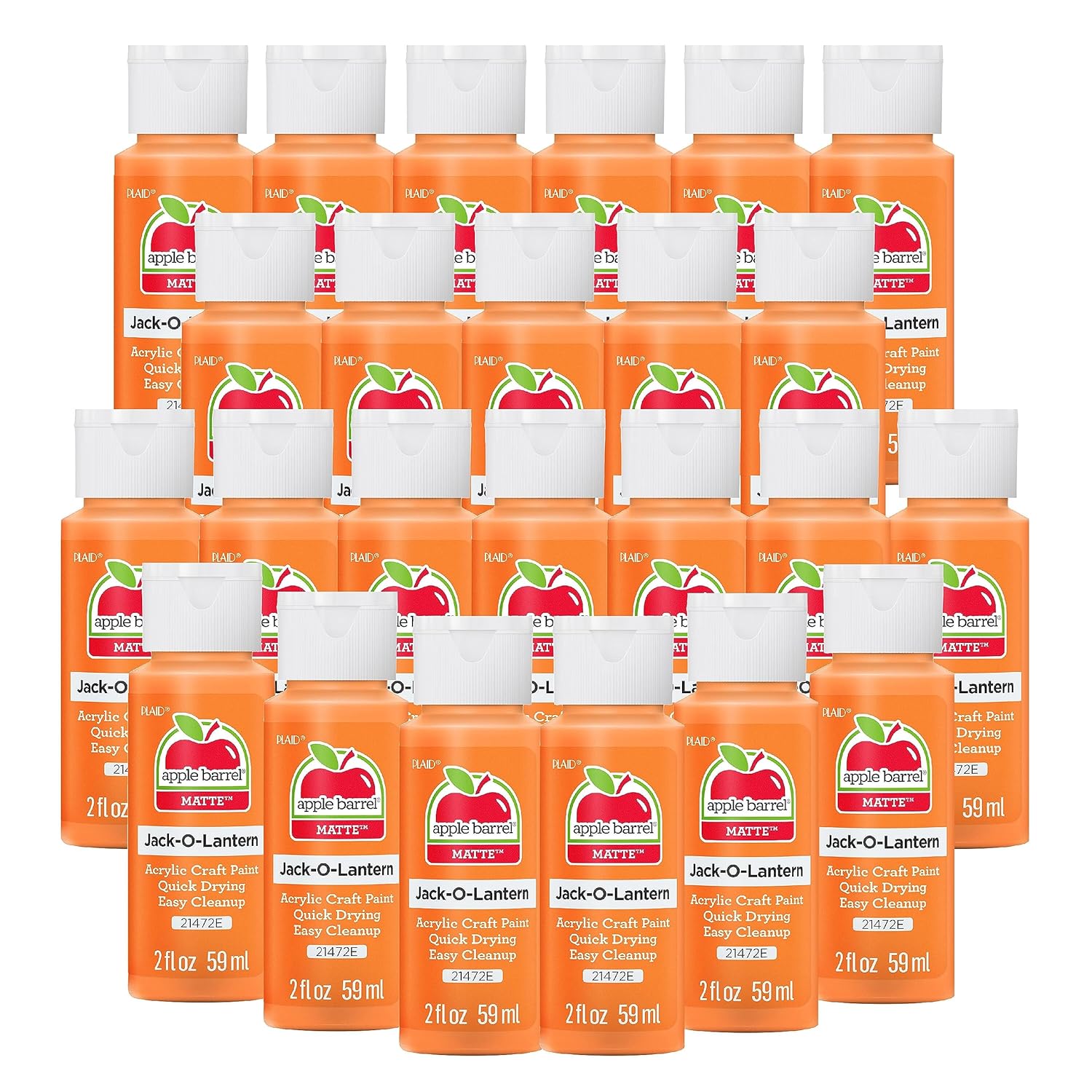 Apple Barrel Acrylic Paint in Assorted Colors (2 oz), 21472EB, Jack-O-Lantern (Pack of 24)