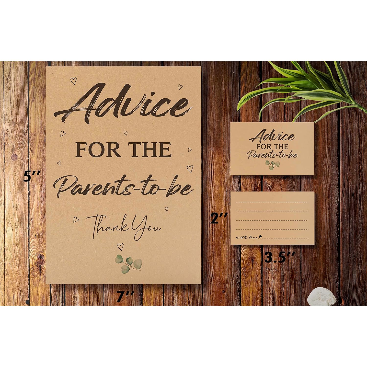 1 Advice Kraft Sign & 50 Kraft Advice Cards Set, Gender Neutral Baby Shower, Baby Showers Decorations, Baby Shower Games/156Kf