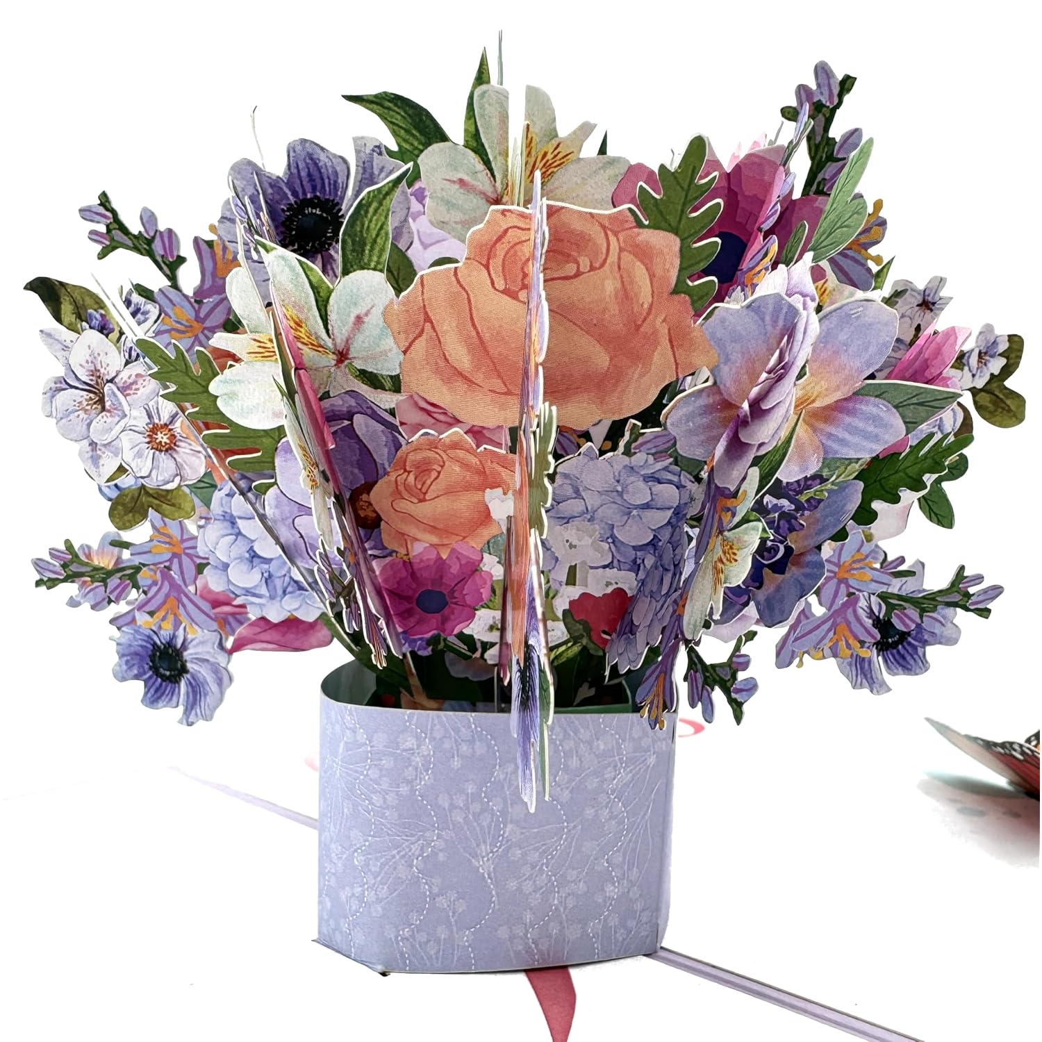 Flower Bouquet Pop Up Card, 3D Blooming Love Greeting Card For Birthday, Mothers Day, Valentines Day, Anniversary, Congratulations, Thinking Of You, All Occassions By