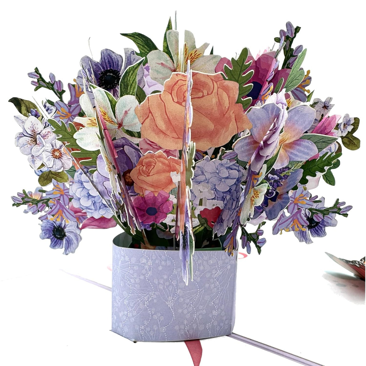 Flower Bouquet Pop Up Card, 3D Blooming Love Greeting Card For Birthday, Mothers Day, Valentines Day, Anniversary, Congratulations, Thinking Of You, All Occassions By