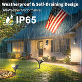 6 Pack Solar Spot Lights Waterproof Warm White 2 Mode Auto On Off Yard Garden Lights