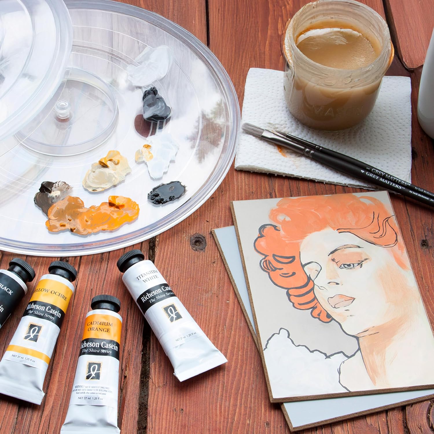 Jack Richeson & Co, Shiva Series Casein Paint Set - Introductory 6 Colors