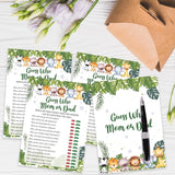 Safari Animals Baby Shower Games Cards, Find Who Mom Or Dad Game Cards For New Parents Baby Shower Activity, Wildlife Gender Reveal Party Games For Decorations Favors Supplies, Set Of 25-07
