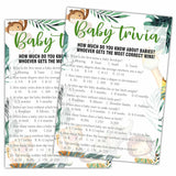 Woodland Baby Trivia Baby Shower Games, 25 Safari Animals Gender Neutral Cards With 1 Answer Card, Gender Reveal Party Game Set For Women, Men-A39