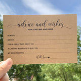 Wedding Advice And Well Wishes Cards For The Mr And Mrs Bride And Groom Newlyweds Bridal Shower Games Note Marriage Advice Pack Of 50 Kraft Rustic