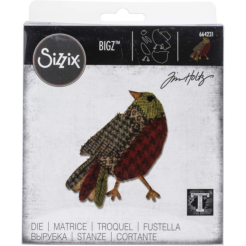 Bigz Die Patchwork Bird By Tim Holtz, Multicolor