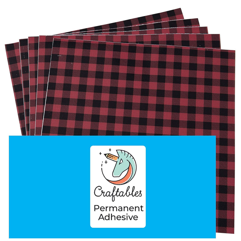 Buffalo Plaid Pattern Self Adhesive Craft Vinyl Printed Sheets For Cri