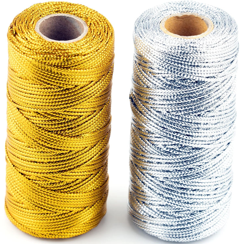 220 Yards Metallic Bakers Twine Metallic Cord For Bracelets Jewelry Ma