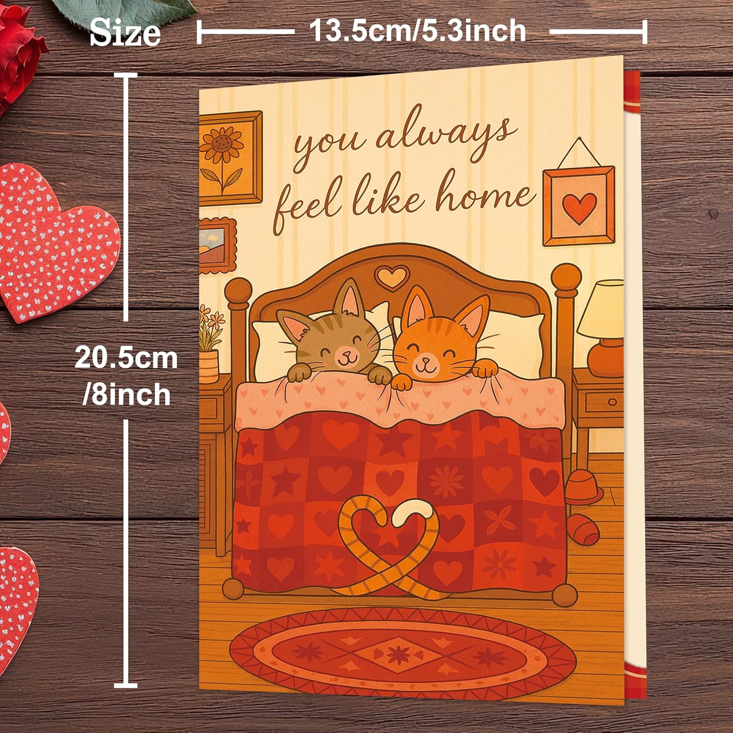 Cat Valentines Day Card,Valentines Day Cards Gifts For Him Her,Valentines Day Card For Husband Wife Boyfriend Girlfriend Fiance Fiancee Men Women With Cute Cat Design