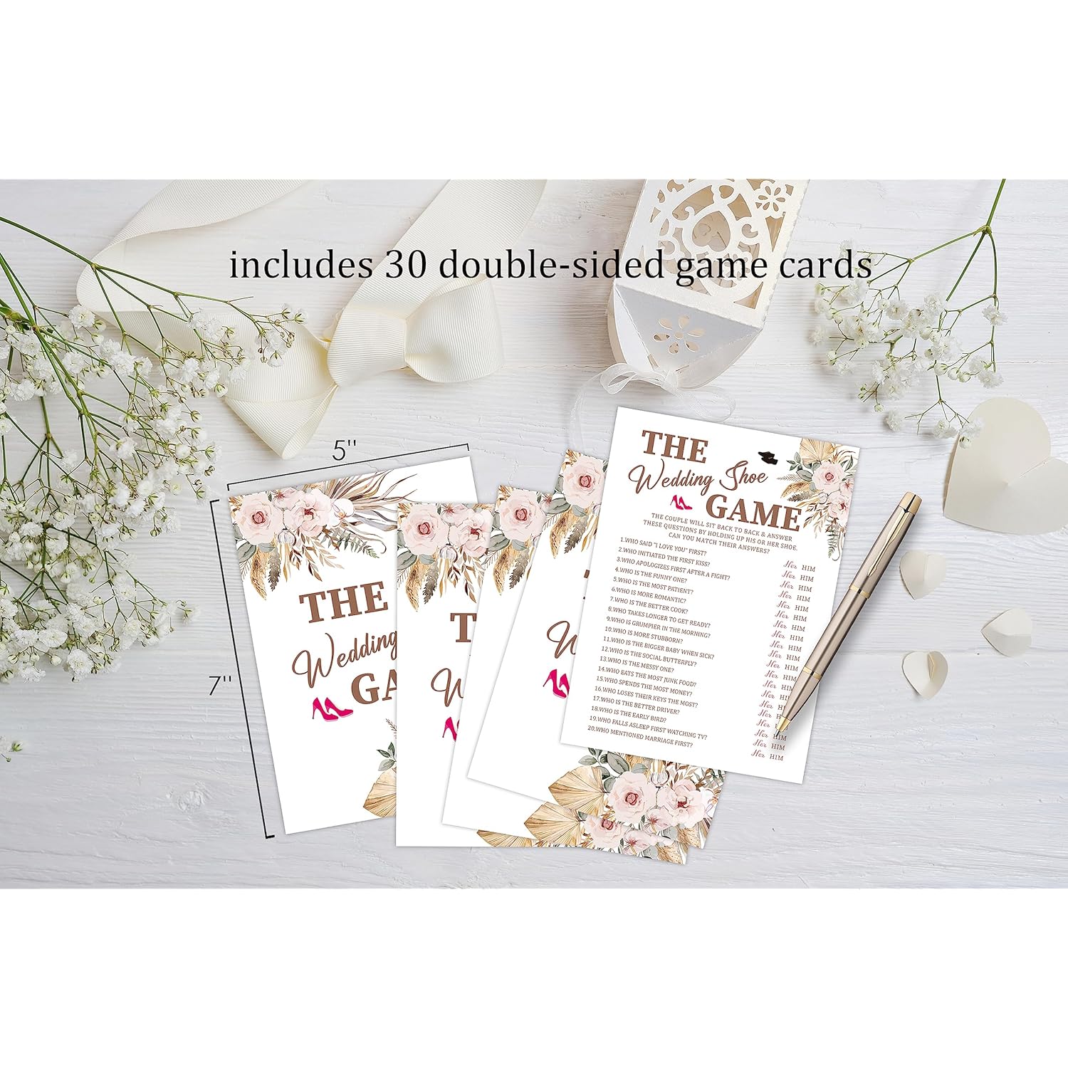 Boho Bridal Shower Decorations,The Wedding Shoe Bridal Shower Game,Love Is In Bloom Bridal Shower,Bridal Shower Gift Ideas,Cute Bridal Shower Games,Bachelorette Games For Parties,30 Game Card Sets,N4