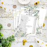 Housewarming Party Games, Who Knows Us Best, Greenery New Home, New House, New Homeowner Party Games Cards, 30 Sheets Each Pack