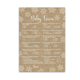 Snowflakes Baby Shower Game — Baby Trivia Game — Pack Of 25 — Winter Wonderland Baby Shower Game, Fun Baby Facts Game It’S Cold Outside Baby Shower Activity Gender Neutral Baby Shower Game G782-Trv
