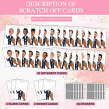 Bridal Shower Games - Who Has The Groom Scratch Off Celebrity Cards - Bachelorette Party Game Favor Decor- Wedding Party/Engagement Party Idea Activity - 36 Mini Size Cards(03)