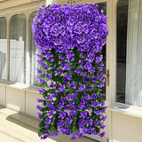 Fake Plants Violet Hanging Plants Artificial Flowers For Outdoors, 2 Pcs Large Bushy Silk Faux Flowers, Look Real Trailing Vines Uv Resistant Plants For Outdoor Planters Home Porch Patio (2 Purple)
